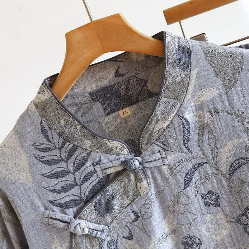 Pyjama-Set aus orientalisch inspiriertem Baumwollgewebe mit Blumenmuster