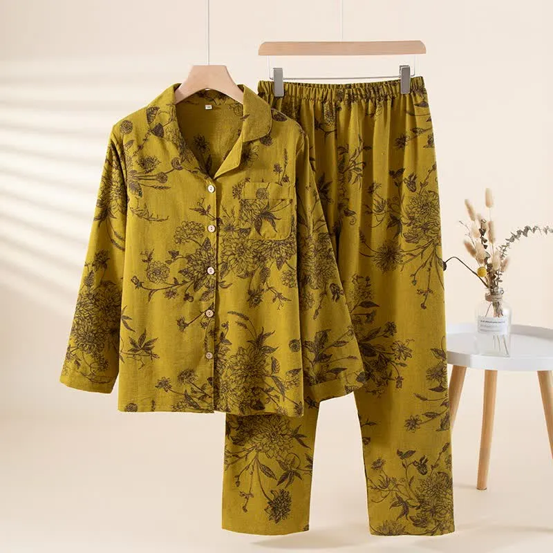 Loungewear-Set aus Baumwolle mit Blumenmuster im orientalischen Stil