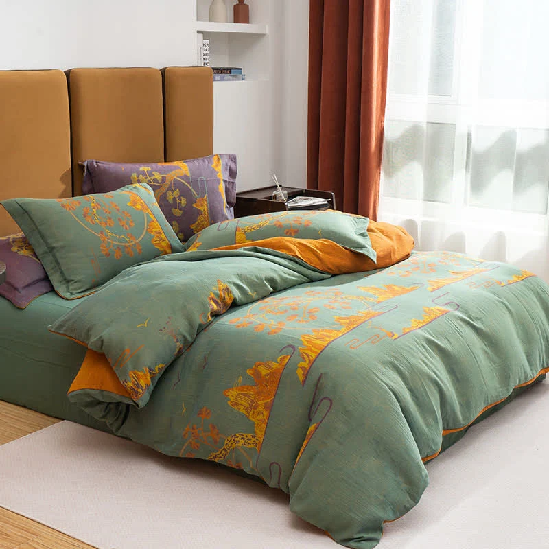Wendebettwäscheset aus Jacquard-Baumwolle im Querformat (4-teilig)