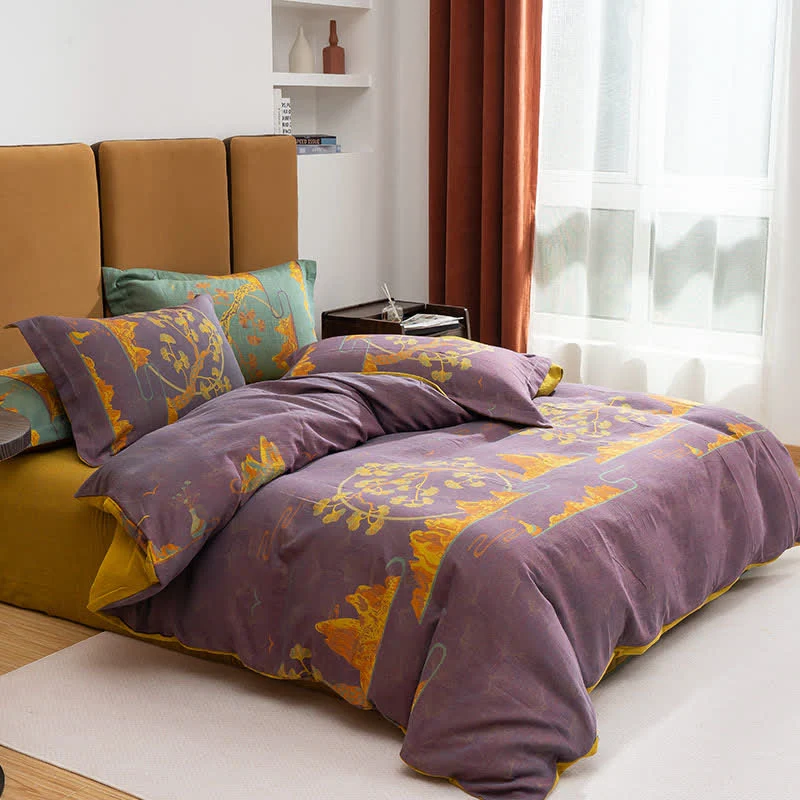 Wendebettwäscheset aus Jacquard-Baumwolle im Querformat (4-teilig)