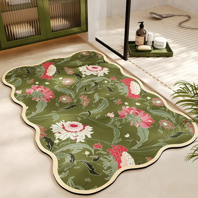 Diatom Mud Anti-Rutsch-Badematte mit Blumenmuster