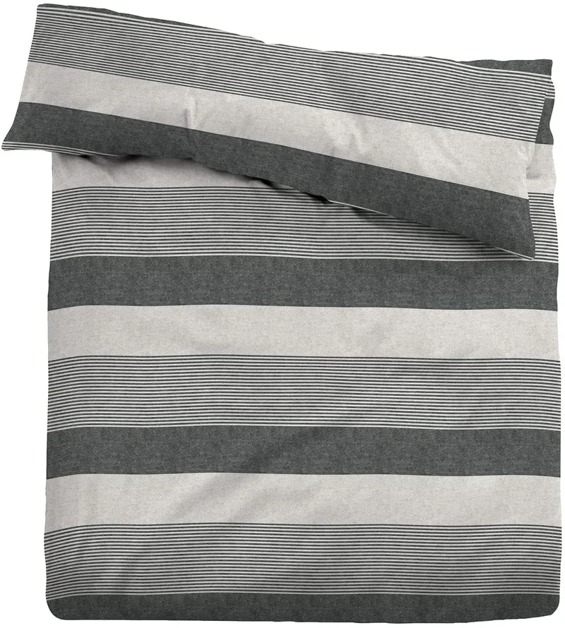 Tom Tailor Bettwäsche Flanell Streifen schwarz