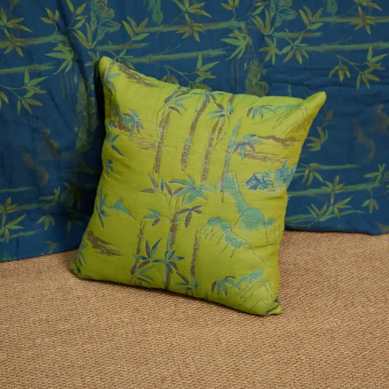 Quadratische Kissenbezüge aus Bambus-Baumwoll-Gaze-Jacquard (2 Stück)