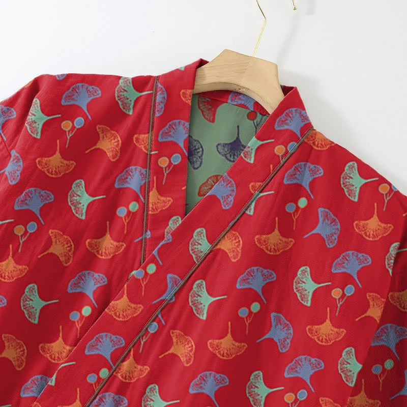 Ginkgo Bio-Baumwoll-Kimono-Loungewear-Set