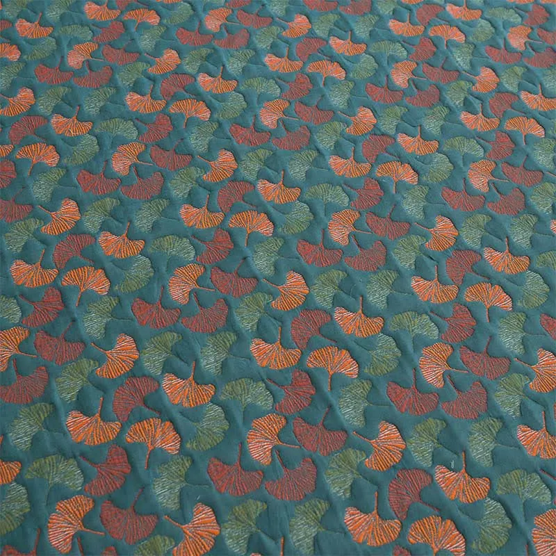 Spannbettlaken aus Baumwollgaze-Jacquard mit Ginkgo-Muster