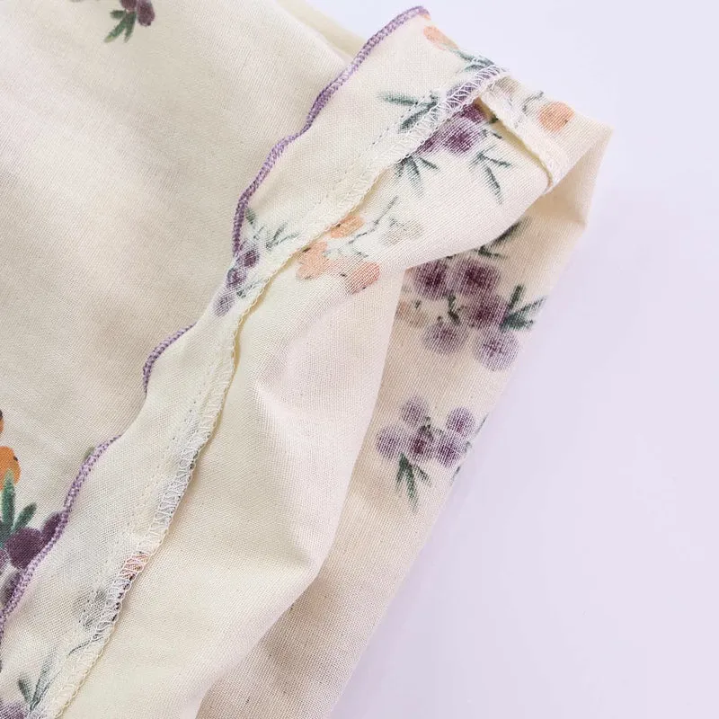 Loungewear-Set aus Baumwollgaze mit Mispelfrüchten