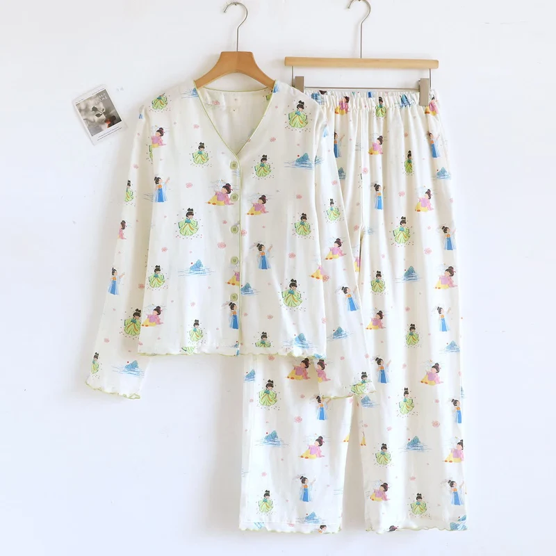 Orientalische Cartoon-Prinzessin-Loungewear aus Baumwollgaze