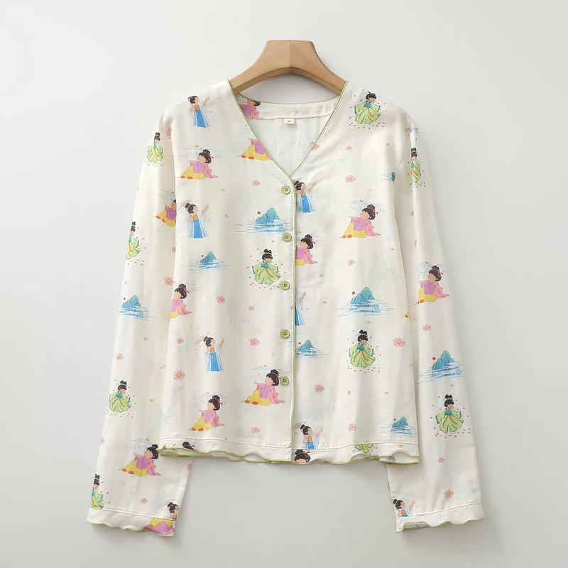 Orientalische Cartoon-Prinzessin-Loungewear aus Baumwollgaze