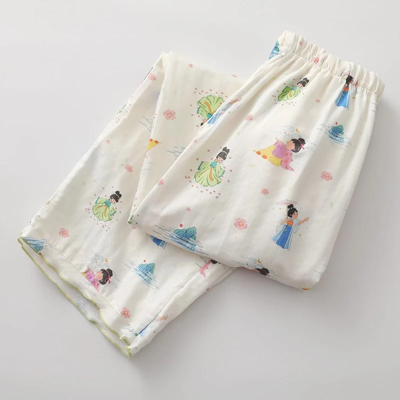 Orientalische Cartoon-Prinzessin-Loungewear aus Baumwollgaze