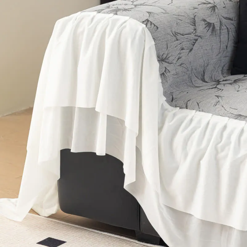 Chenille-Sofaschoner „Lily“ mit Rüschen