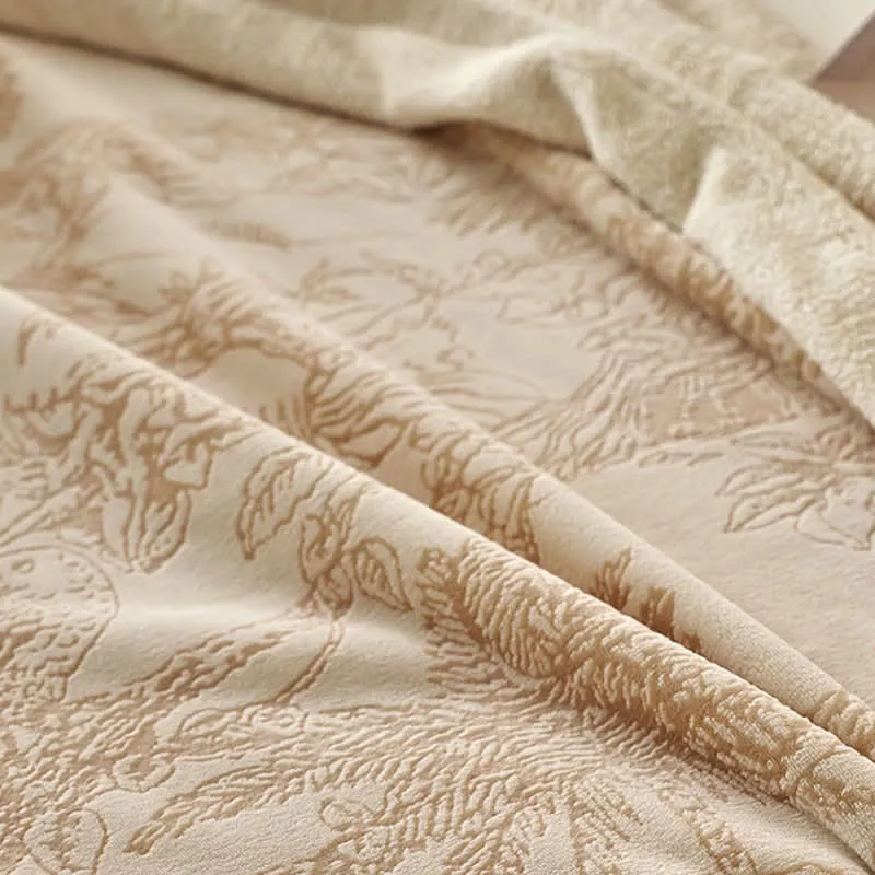 Warme Dschungel-Jacquard-Überwurfdecke