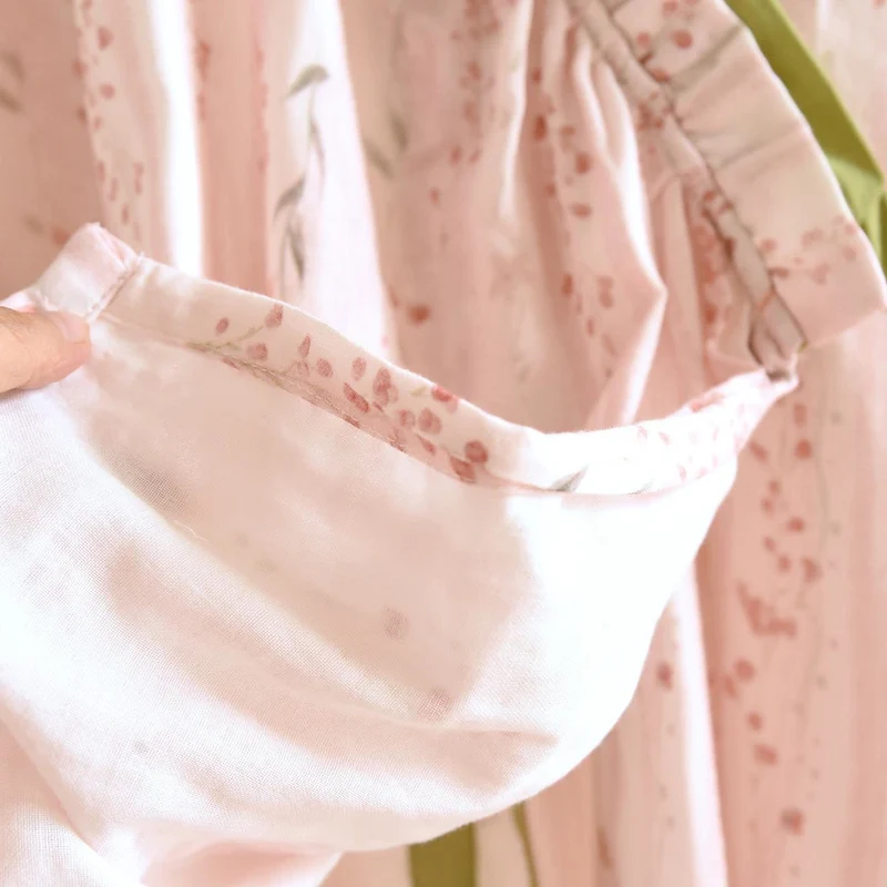 Rosa gestreiftes Kimono-Loungewear-Set mit Blumenmuster