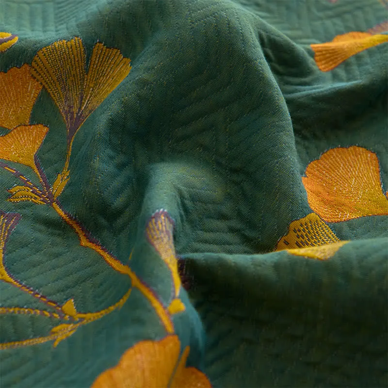 Großes Spannbettlaken aus Baumwolle mit Ginkgoblättern
