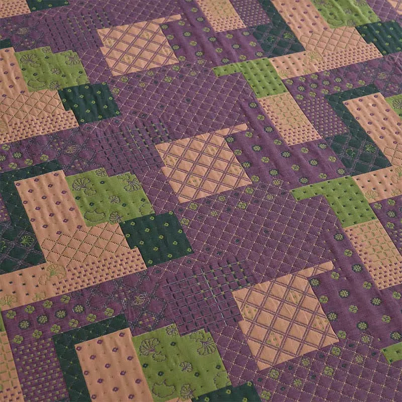 Patchwork-Spannbettlaken aus Baumwollgaze-Jacquard