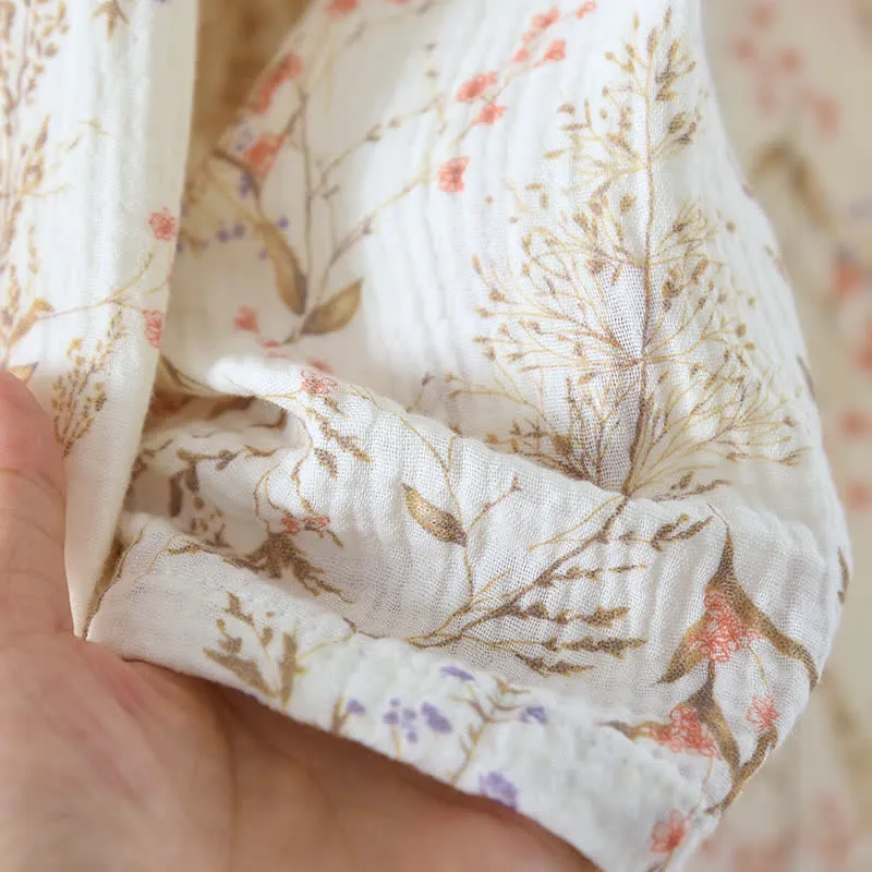 Pyjama-Set aus Baumwollgaze mit gedecktem Blumenmuster