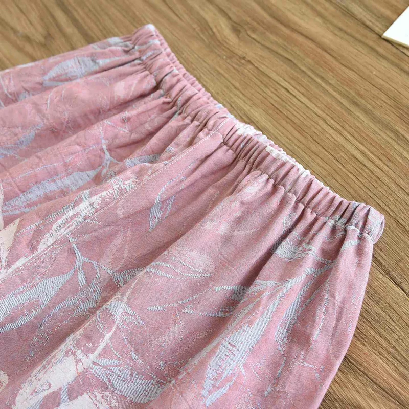 Baumwoll-Pyjama-Set im Bambusblatt-Design