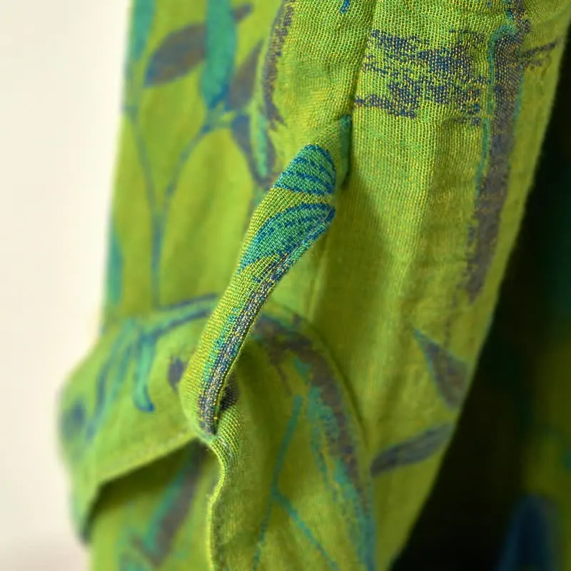 Zweifarbiger Kimono-Bademantel aus Bambus-Baumwoll-Gaze
