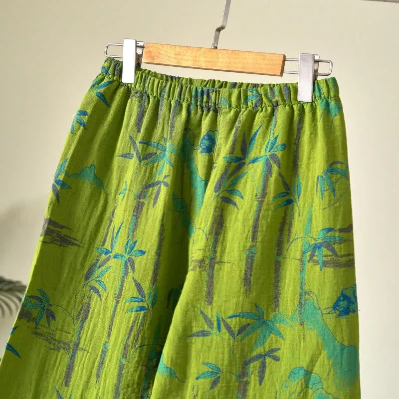 Loungewear-Set aus Kimono aus Bambus-Baumwollgaze
