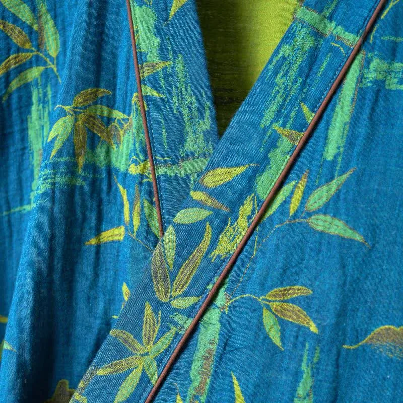 Loungewear-Set aus Kimono aus Bambus-Baumwollgaze