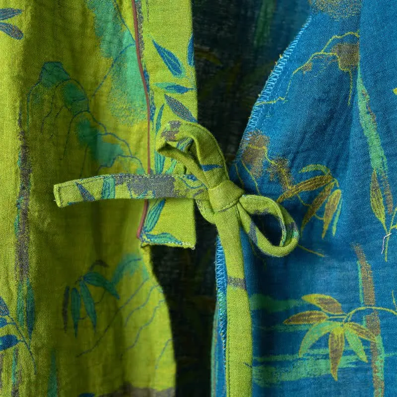 Loungewear-Set aus Kimono aus Bambus-Baumwollgaze