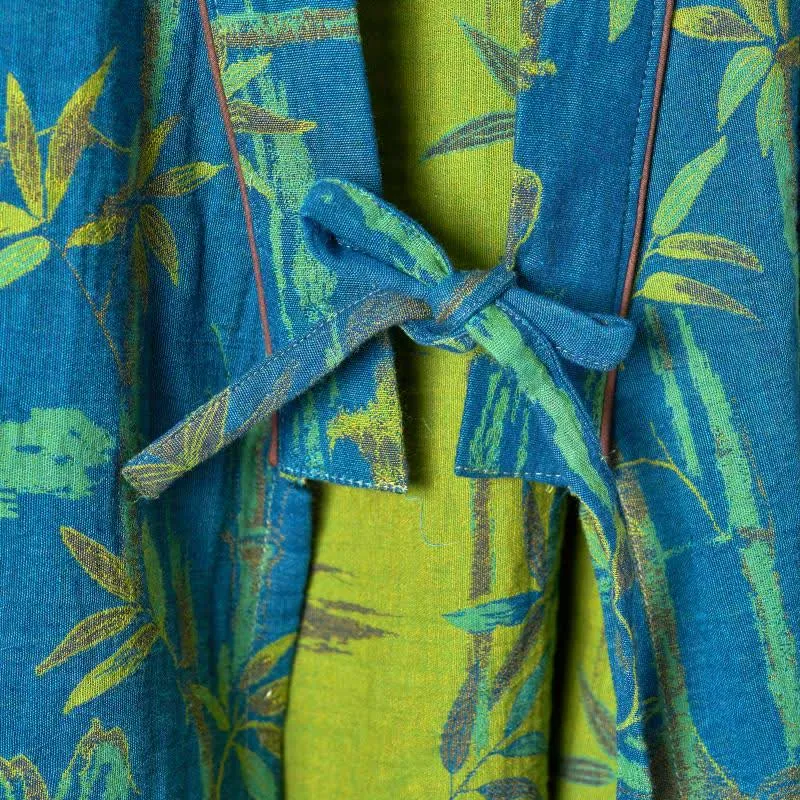 Loungewear-Set aus Kimono aus Bambus-Baumwollgaze