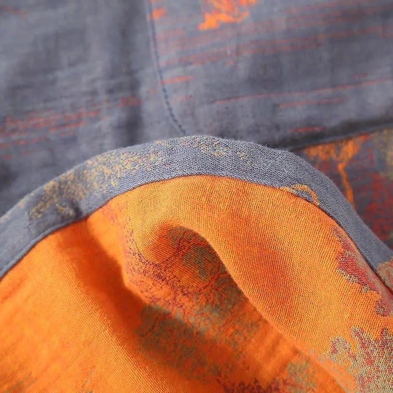 Loungewear-Set aus Jacquard-Baumwolle im Retro-Baum-Design