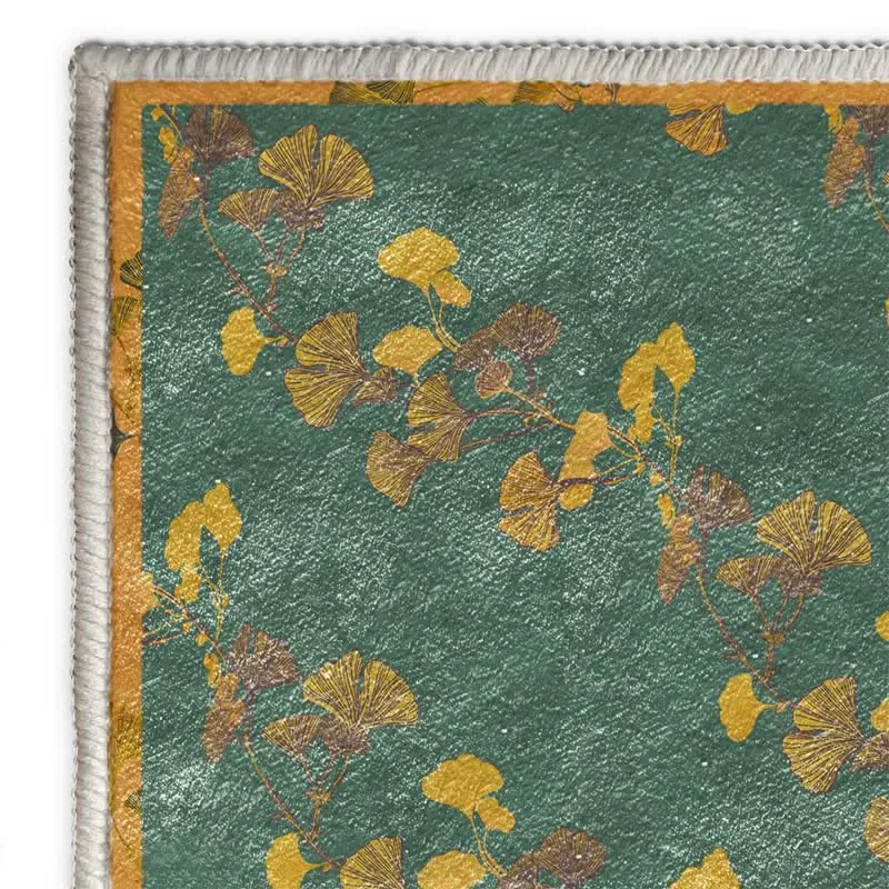 Rutschfester, faltbarer Teppich mit pastoralem Ginkgoblatt