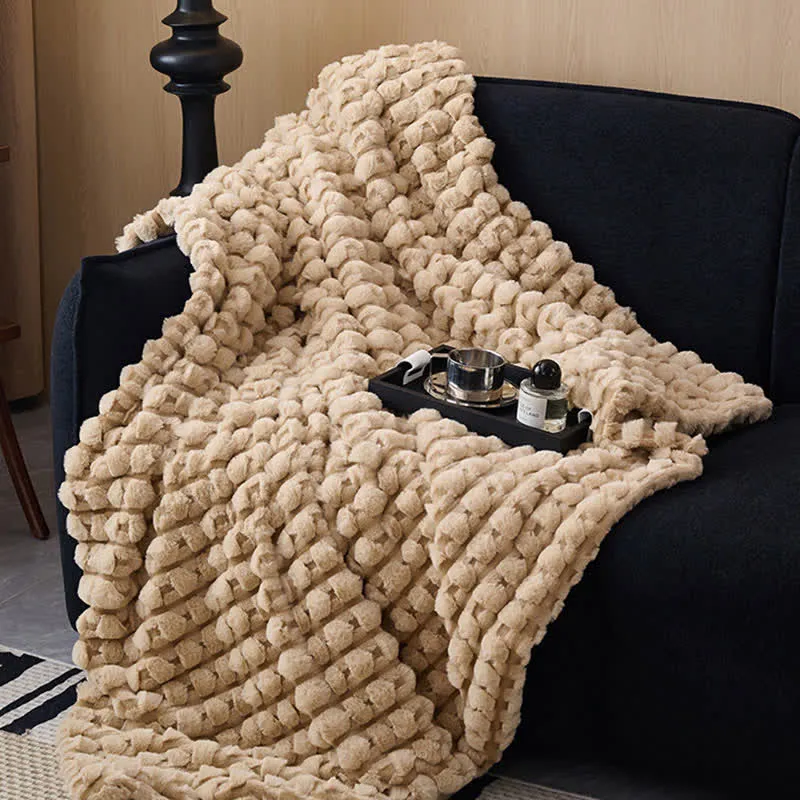 Moderne, luxuriöse Fleece-Überwurfdecke