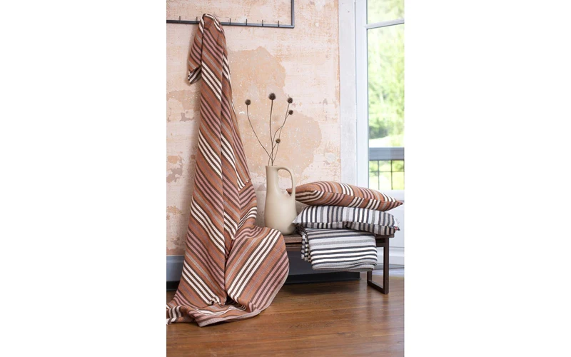 Fussenegger Decke Nova Streifen 145x220cm terracotta+