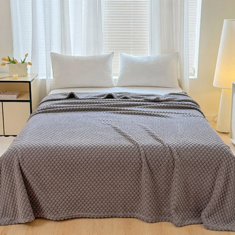 Warme Jacquard-Überwurfdecke mit Punkten