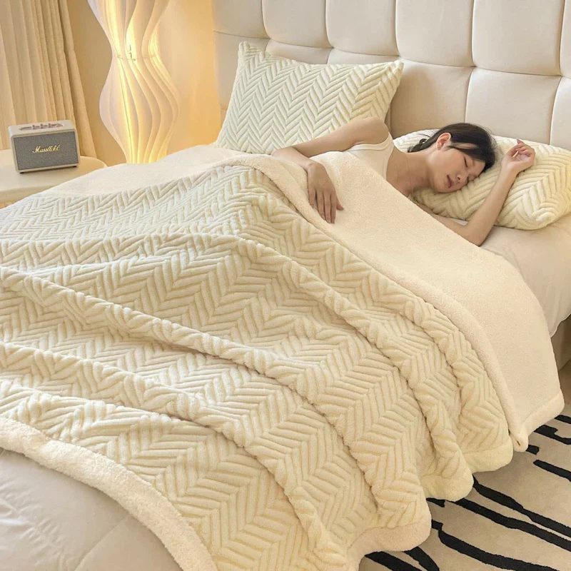 Moderne gestreifte Jacquard-Überwurfdecke