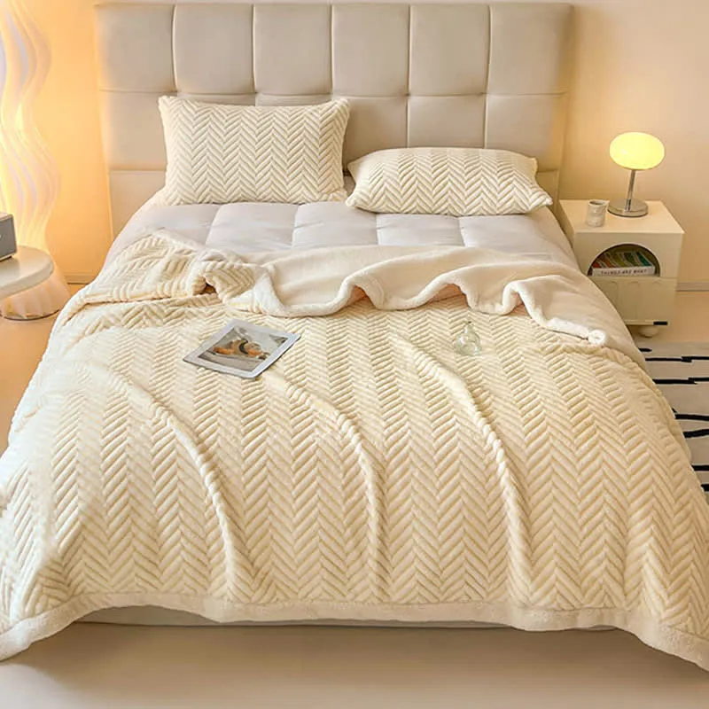Moderne gestreifte Jacquard-Überwurfdecke