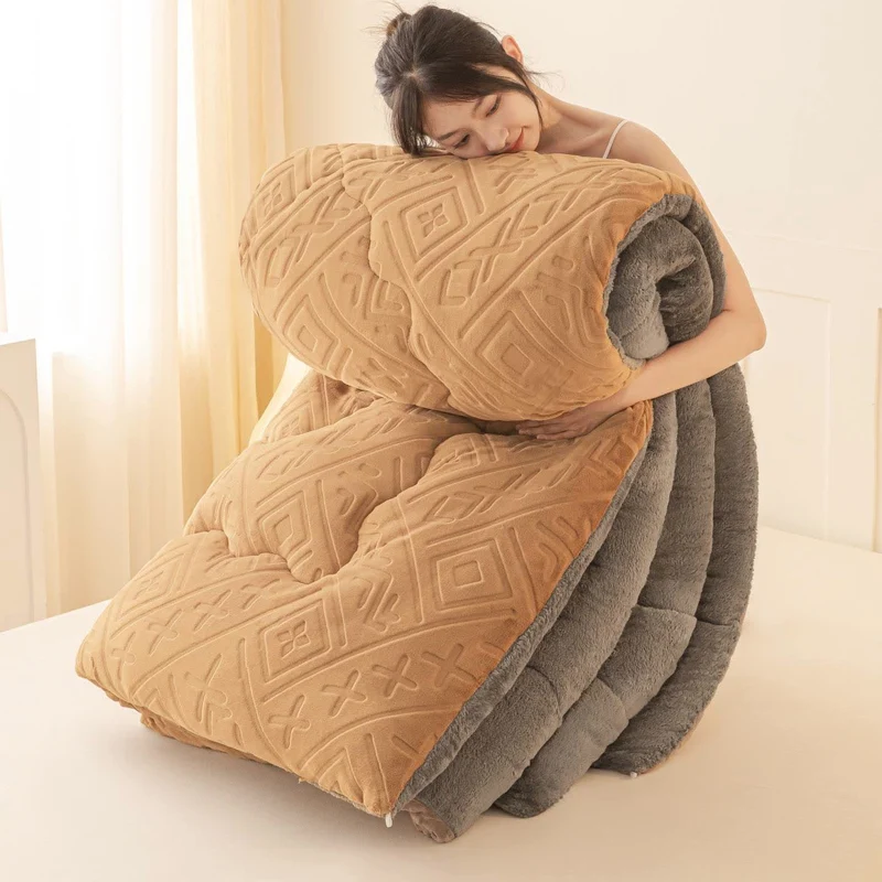 Sherpa-Plüschdecke mit geometrischem Muster