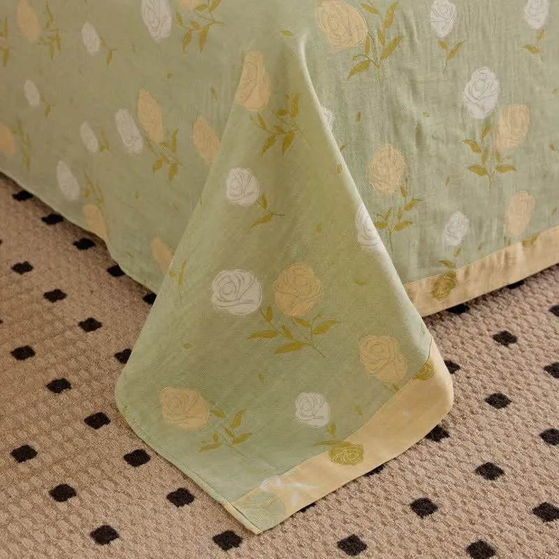 Bettwäsche aus Baumwollgaze mit Jacquardmuster in Pastellrosa