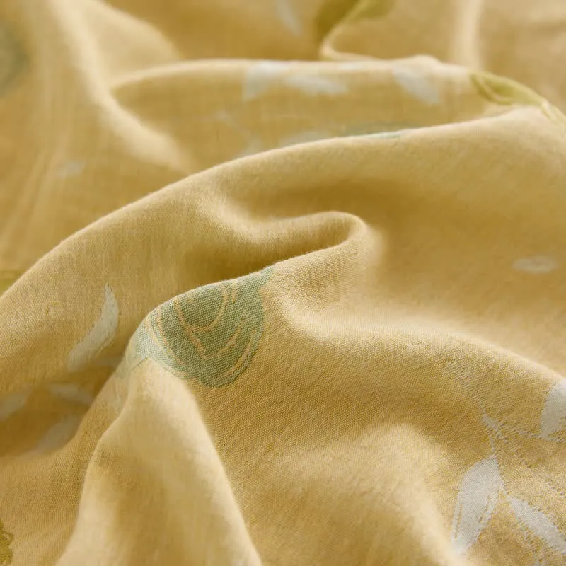 Bettwäsche aus Baumwollgaze mit Jacquardmuster in Pastellrosa