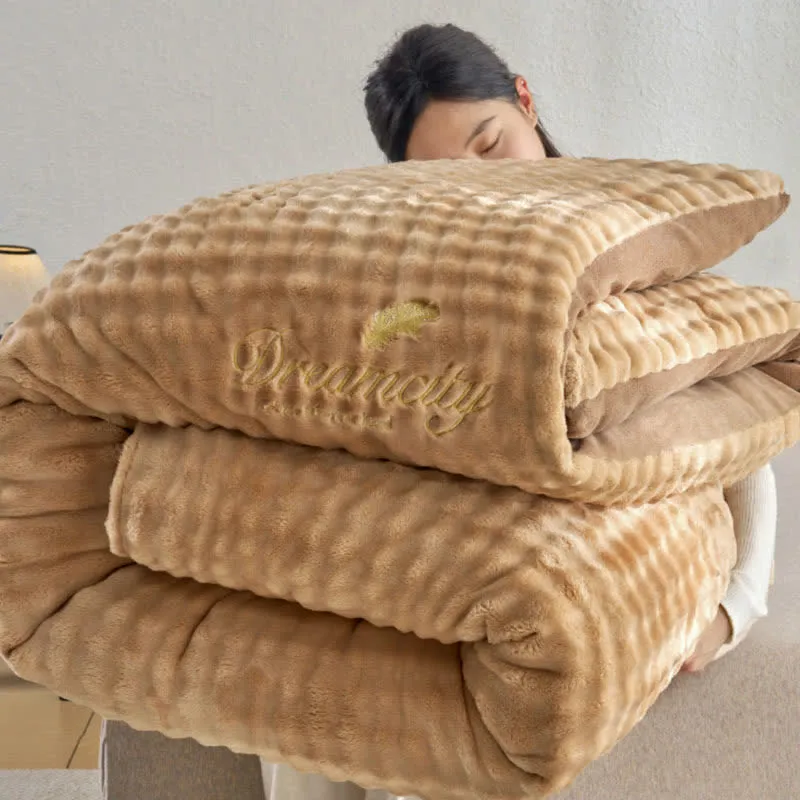 Einfarbige, flauschige, strukturierte, warme Decke