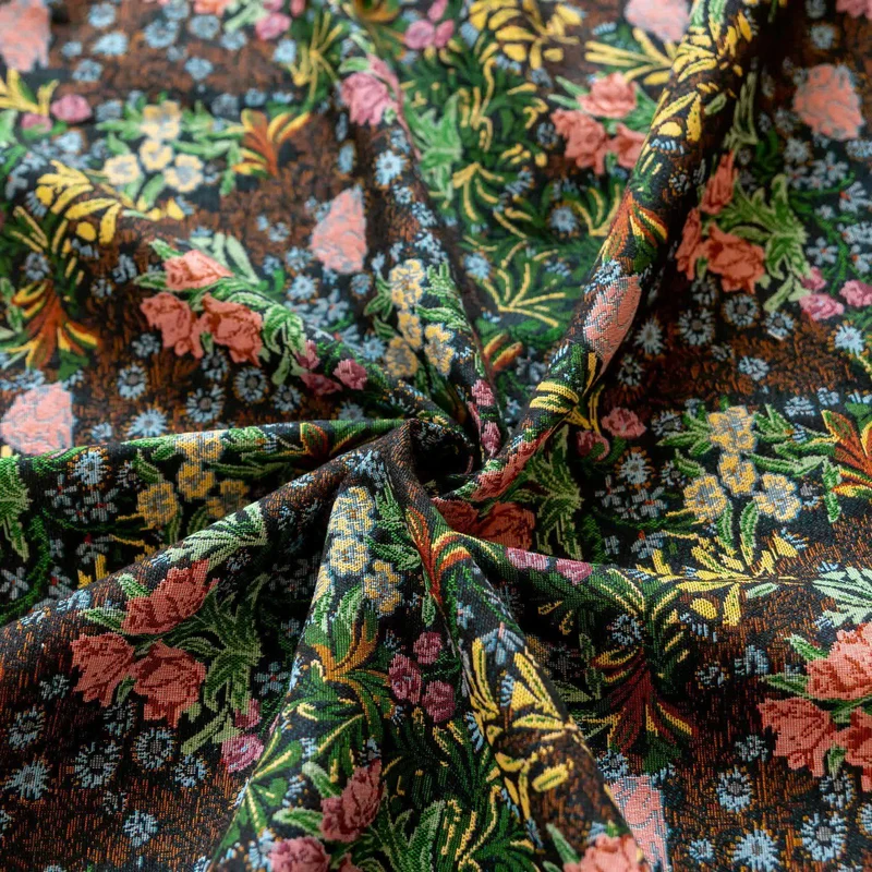 Retro Blumenzweig Blatt Quaste Vorhang