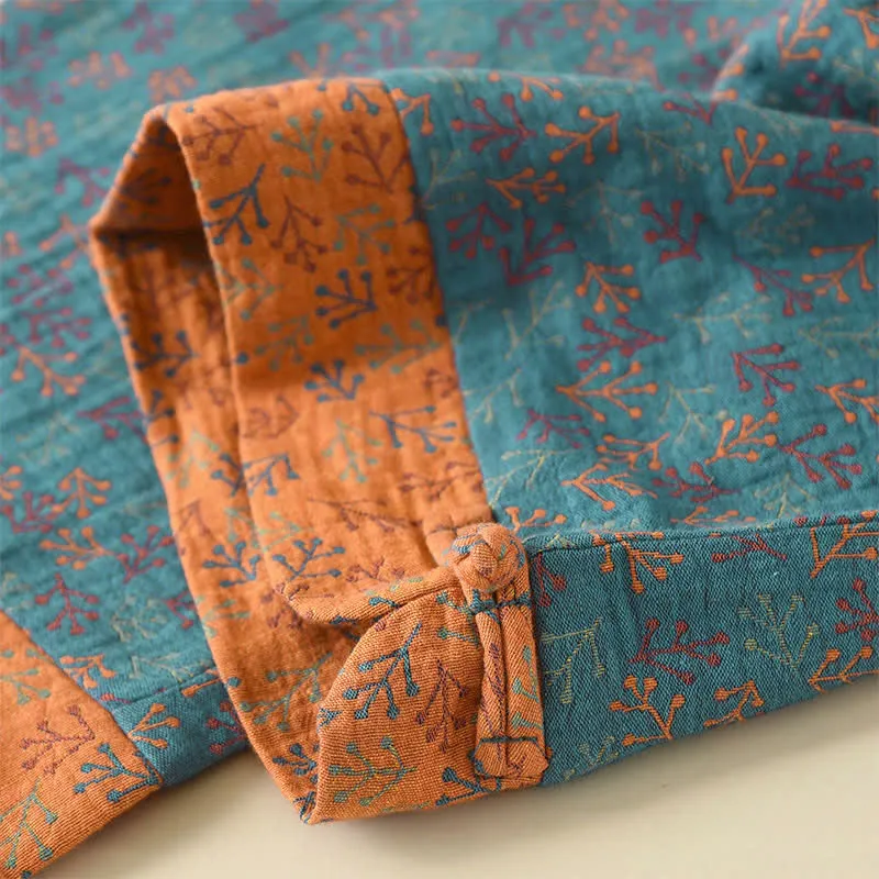 Vintage Baumwoll-Zweig-Langarm-Pyjama