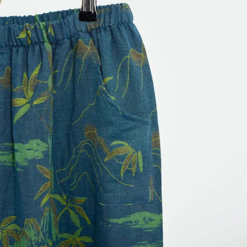 Bambus Orientalisches Pyjama-Set aus Baumwolle mit Quasten