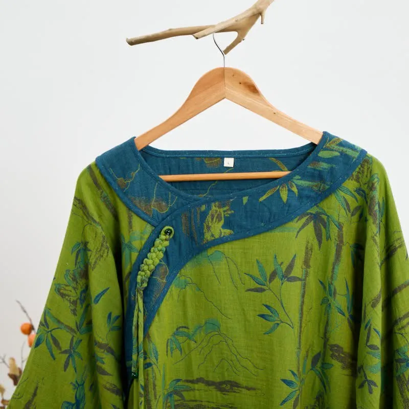 Bambus Orientalisches Pyjama-Set aus Baumwolle mit Quasten