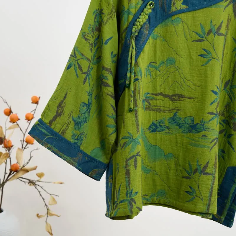 Bambus Orientalisches Pyjama-Set aus Baumwolle mit Quasten