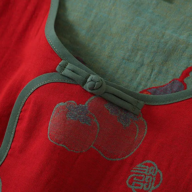 Nachtwäsche aus Baumwolle im orientalischen Stil mit Kürbis-Persimmon-Muster