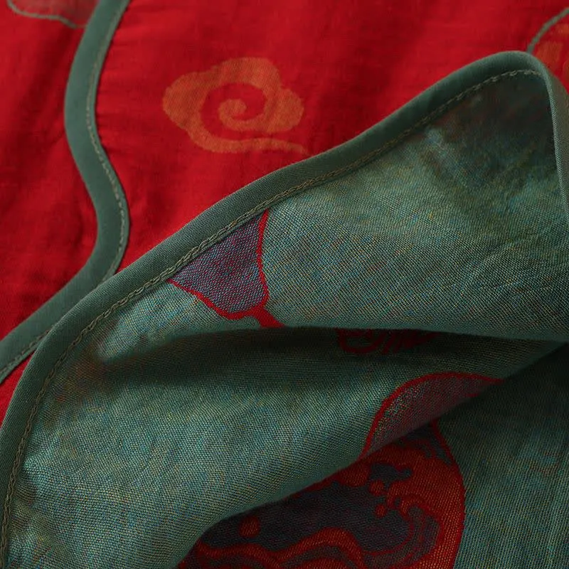 Nachtwäsche aus Baumwolle im orientalischen Stil mit Kürbis-Persimmon-Muster