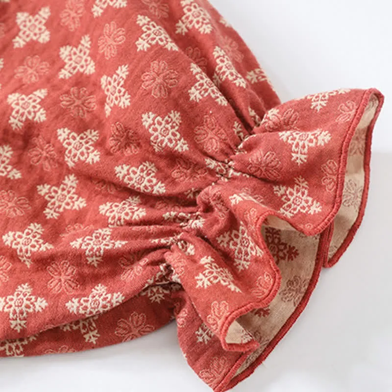 Retro-Nachthemd aus Baumwollgaze-Jacquard