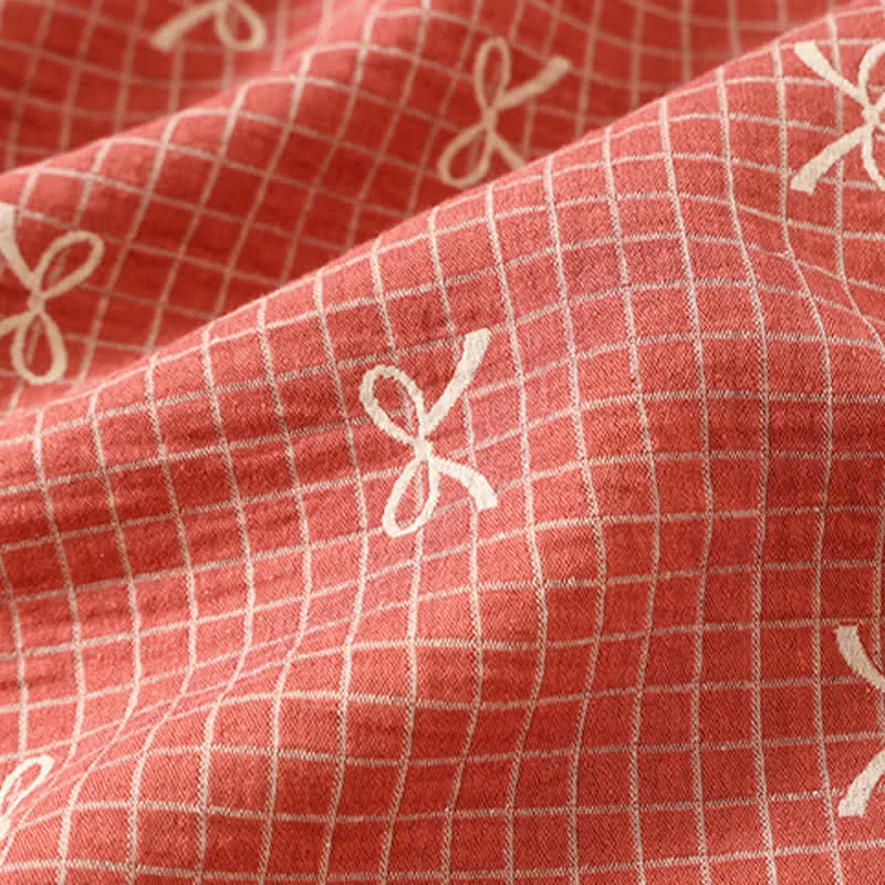 Nachthemd aus Baumwollgaze-Jacquard mit Schleifenmuster