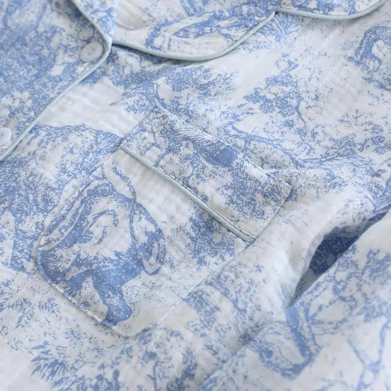 Loungewear-Set aus Baumwolle mit Tiger Tree-Print