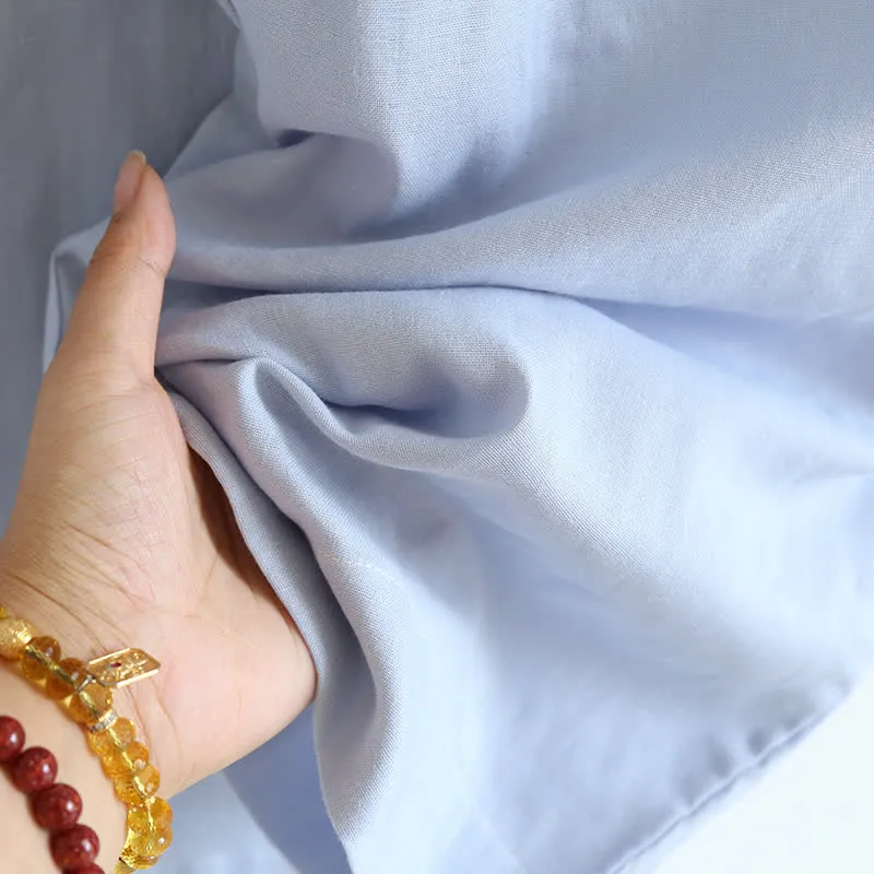 Einfarbiger Rüschen-Baumwollpyjama mit Camisole