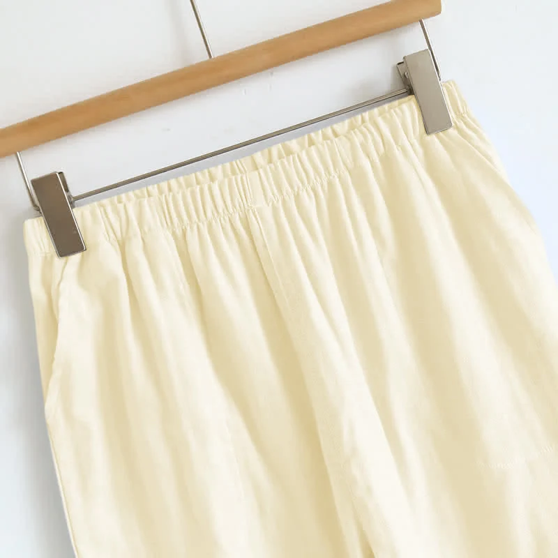 Einfarbiger Rüschen-Baumwollpyjama mit Camisole