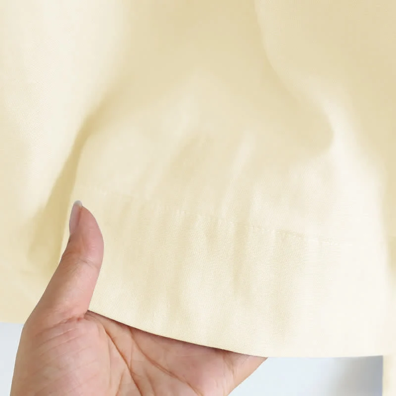 Einfarbiger Rüschen-Baumwollpyjama mit Camisole