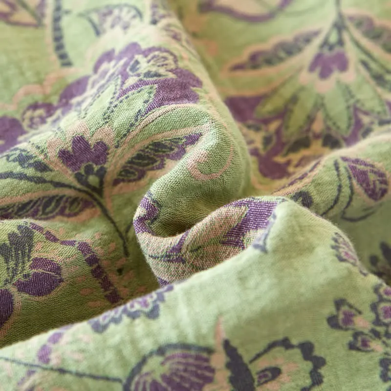 Bettwäsche aus Baumwollgaze mit abstraktem Blumenmuster und Jacquardmuster